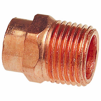 NIBCO INC, Adaptateur en cuivre forgé Nibco 1/2 in. Threaded T X 1/2 in. D MPT en cuivre forgé (paquet de 50).