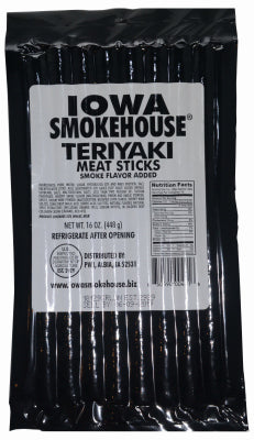 Fumoir de l'Iowa, Bâtonnets de viande Teriyaki, 16 oz (paquet de 10)
