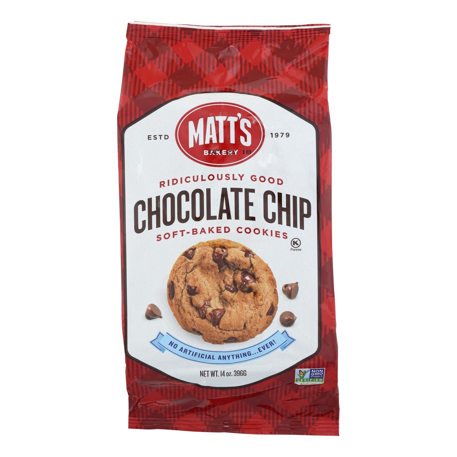 Matt's Cookies, Biscuits à pâte molle aux pépites de chocolat de Matt's Bakery - caisse de 6 - 14 OZ (paquet de 6)