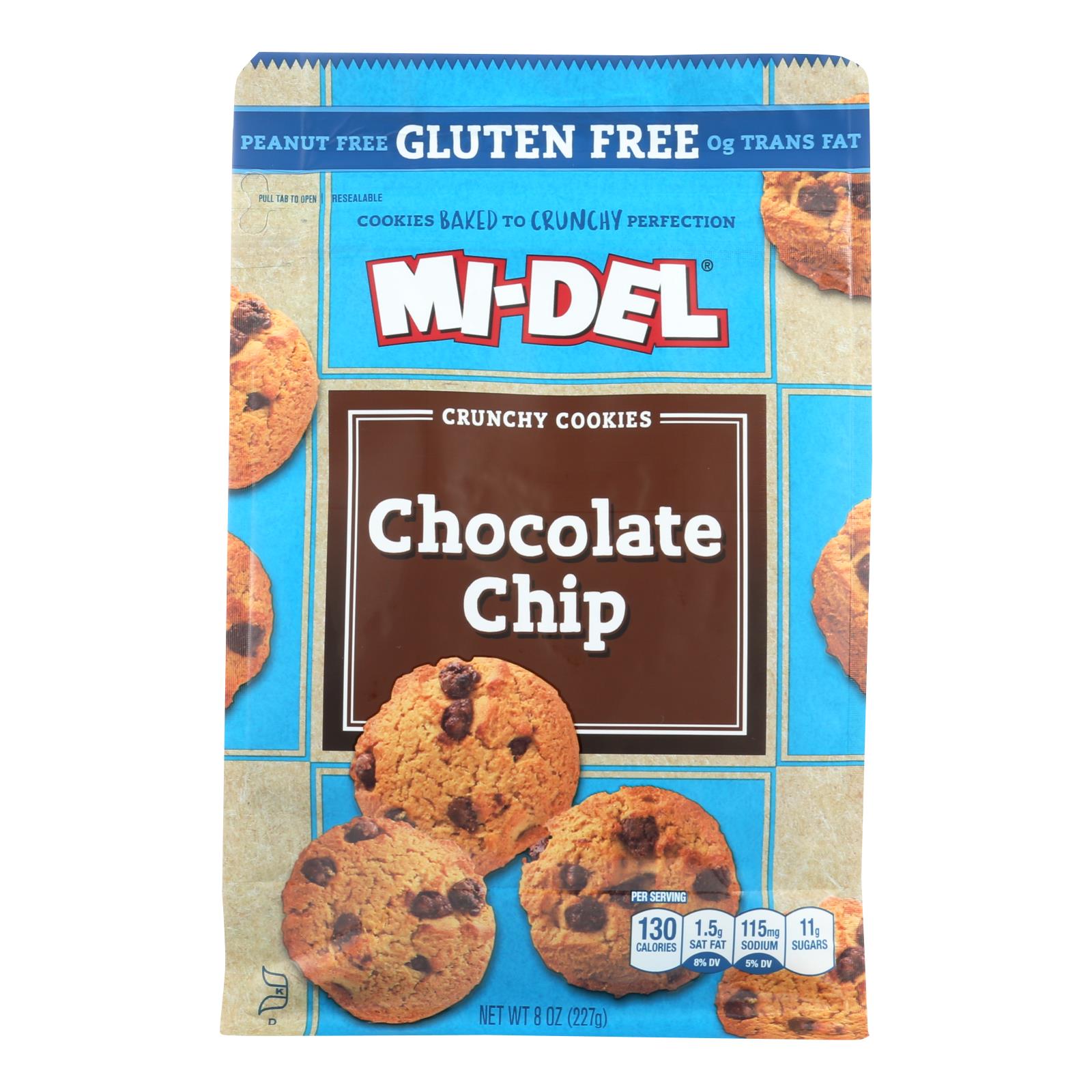 Midel, Biscuits croquants aux pépites de chocolat sans gluten de Mi-Del's - Caisse de 8 - 8 OZ (paquet de 8)