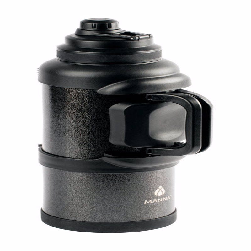 BRUMIS IMPORTS INC, Bouteille isotherme Manna en acier inoxydable noir sans BPA d'une capacité de 4 litres