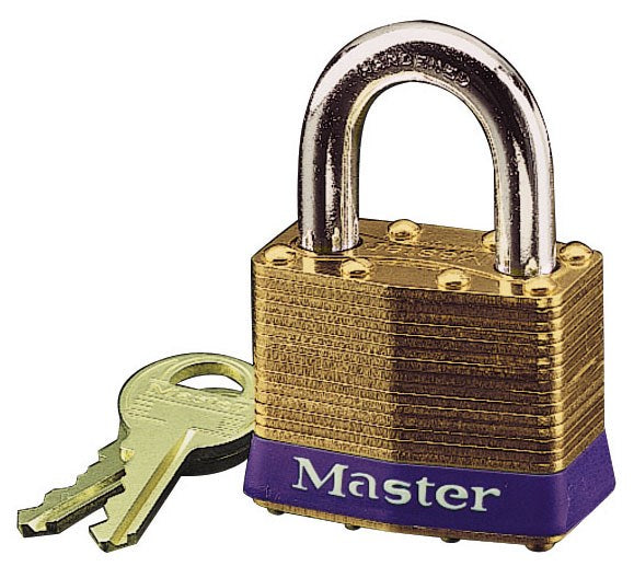 Master Lock Company Llc, Cadenas Master Lock 2.8 in. H X 1.2 in. Laiton laminé 4 goupilles Cadenas à gorges