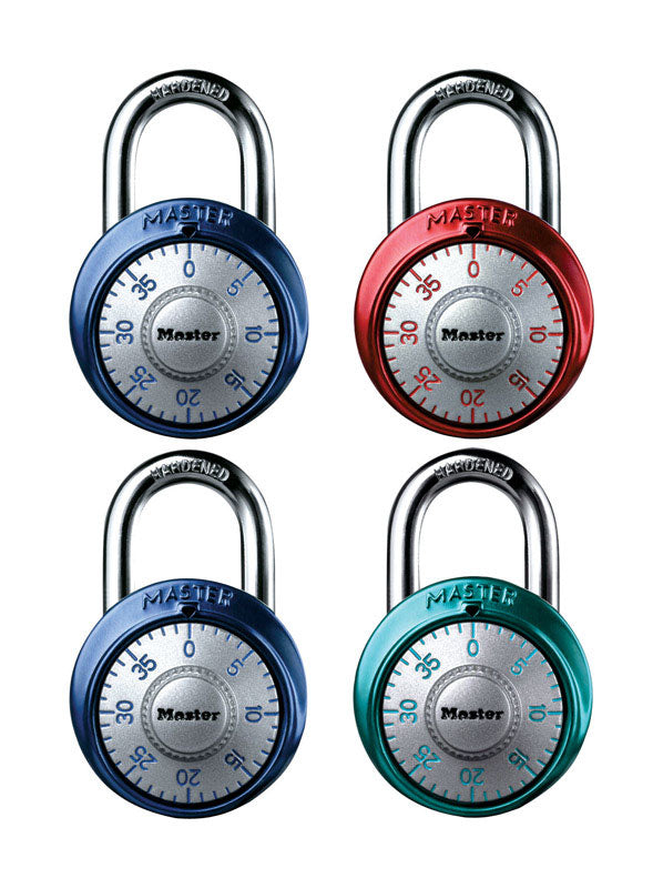 Master Lock Company Llc, Cadenas à combinaison à trois cadrans en acier de 1-7/8 po H x 1-3/16 po L x 1-3/4 po L Master Lock W Steel 3-Dial Combination Padlock 1 pk