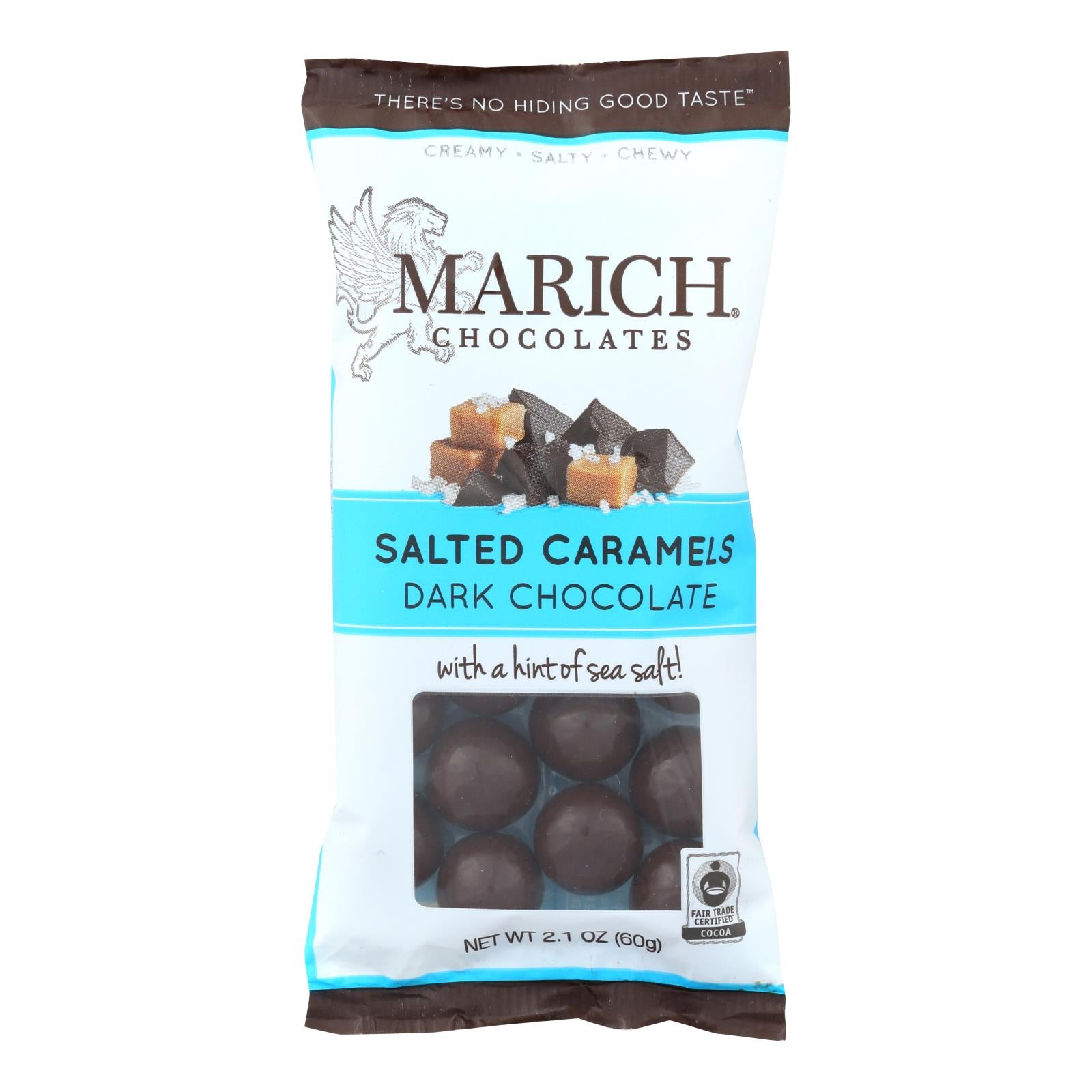 Marich, Caramels Marich au chocolat noir et au sel de mer - caisse de 12 - 2.1 OZ (paquet de 12)