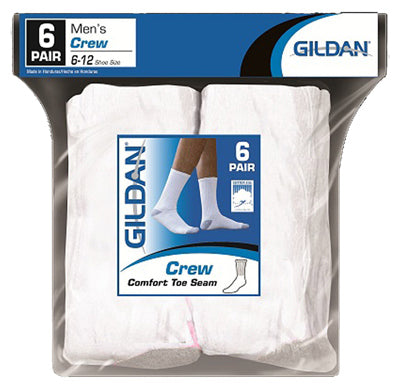 Gildan, Chaussettes courtes pour hommes, blanches, 6 paires
