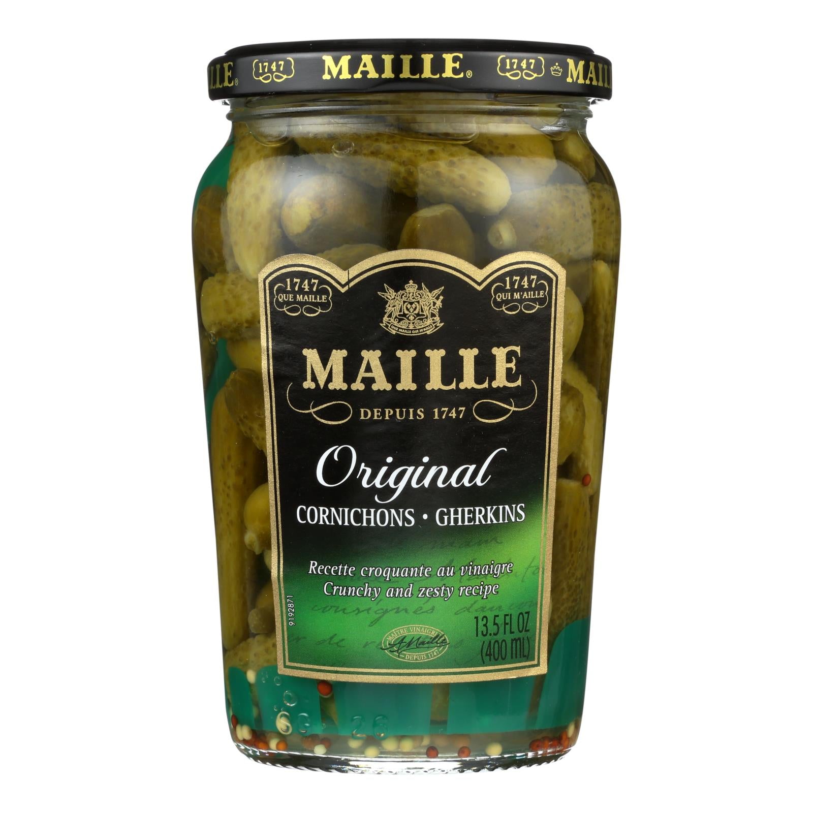 Maille, Cornichons Maille - Caisse de 12 - 13.5 fl oz (Paquet de 12)