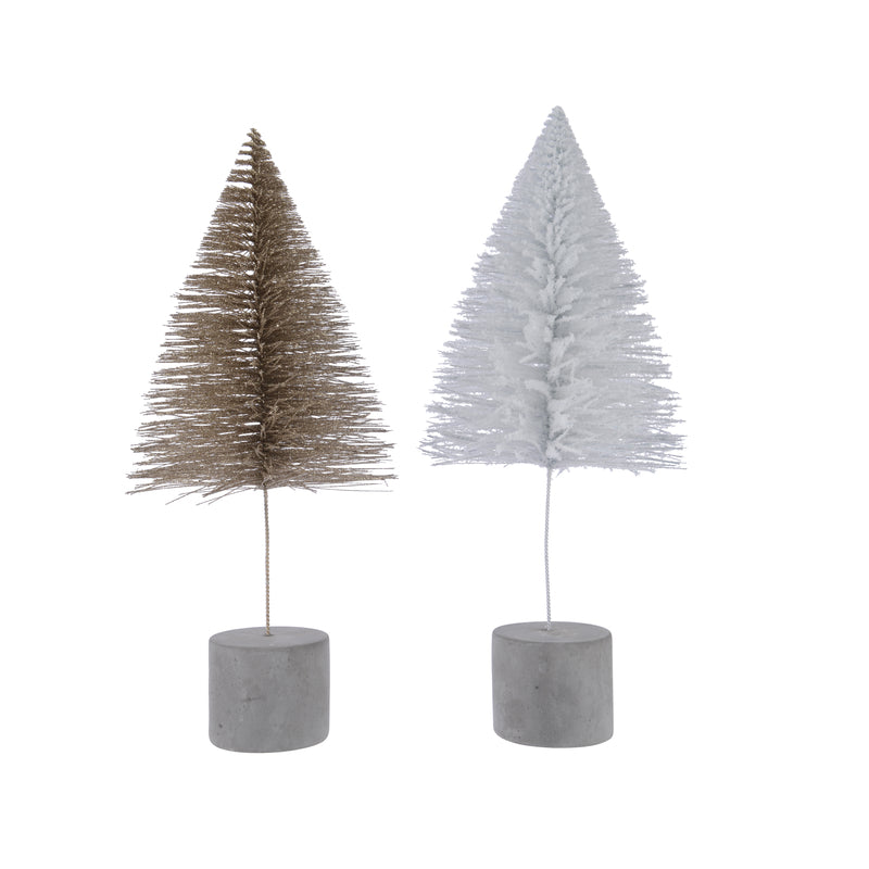 KAEMINGK INTERNATIONAL, Decoris Mini arbres pailletés Décoration de Noël Métal Assortis 1 pk (Pack de 12)