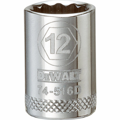 DeWalt, Douille courte métrique, 12 pointes, 3/8-In. Drive, 12mm