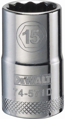 DeWalt, Douille courte métrique, 12 points, 1/2-In. Drive, 15mm