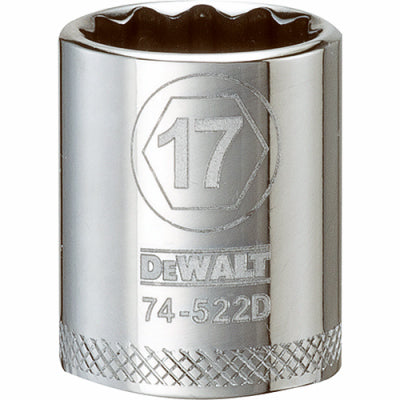 DeWalt, Douille courte métrique, 12 points, 3/8-In. Drive, 17mm