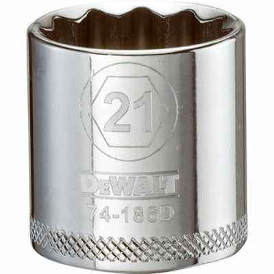 DeWalt, Douille courte métrique, 12 points, 3/8-In. Drive, 21mm