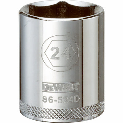 DeWalt, Douille courte métrique, 6 points, 1/2-In. Drive, 24mm