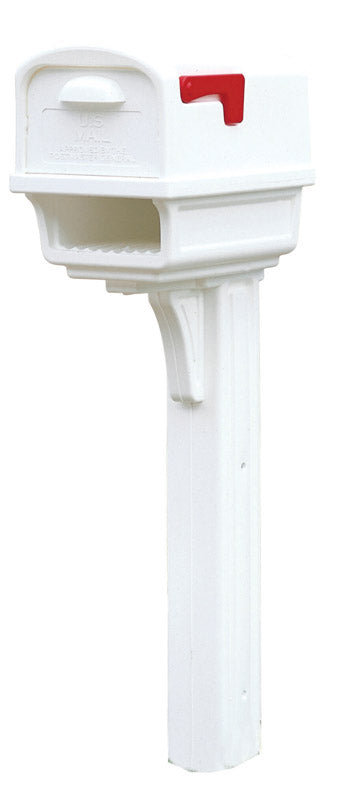 SOLAR GROUP, THE, Gibraltar Mailboxes Gentry Classic Plastic Post Mount White Mailboxes