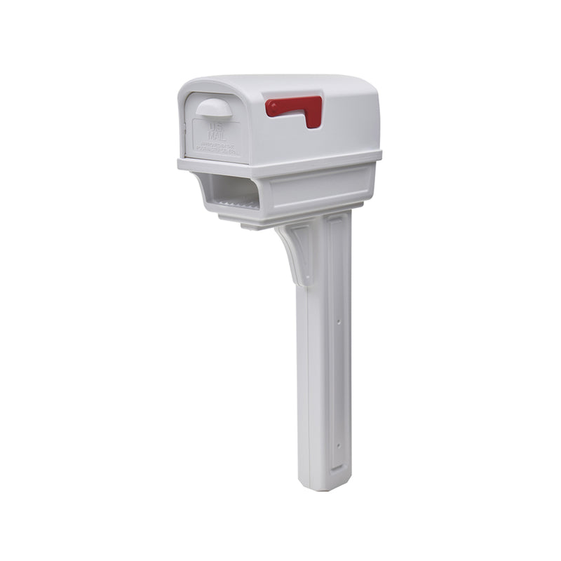 SOLAR GROUP, THE, Gibraltar Mailboxes Gentry Classic Plastic Post Mount White Mailboxes