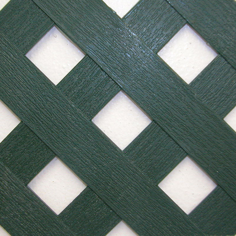 AVON PLASTIQUES, Grid Axcents 48 in. W X 8 ft. L Forest Green Plastic Privacy Lattice Panel
