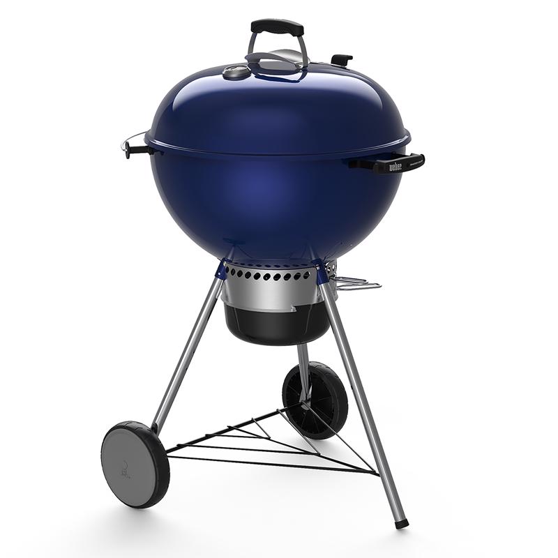 Weber, Gril à charbon de bois Master Touch avec grille de barbecue à charnières, bleu, 22 po.