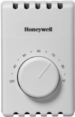 HONEYWELL INC, Honeywell Heating Dial Square White Baseboard Thermostat 6-3/8 in.