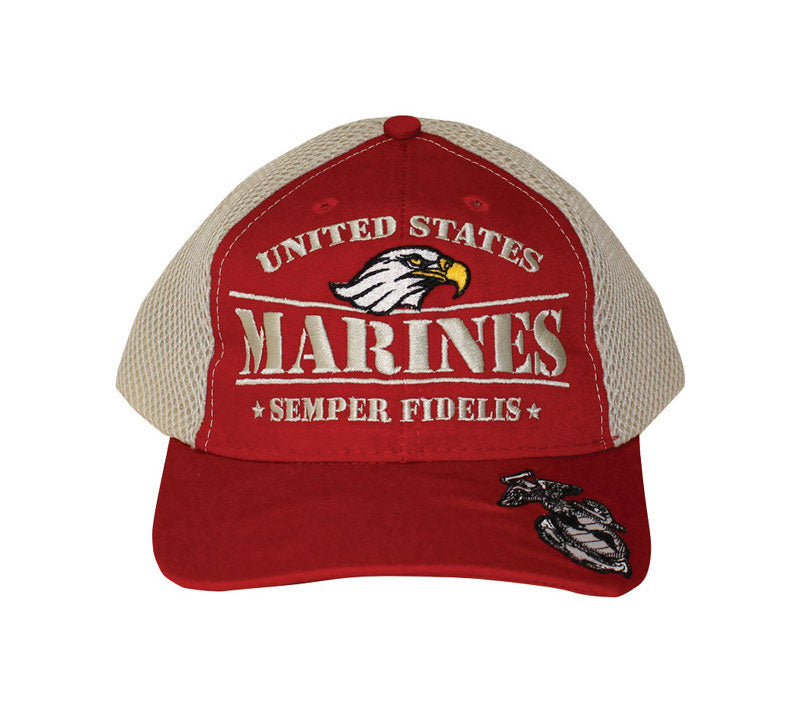 JWM WHOLESALE INC, JWM U.S. Marines Logo Baseball Cap Red One Size Fits All (Pack de 6)