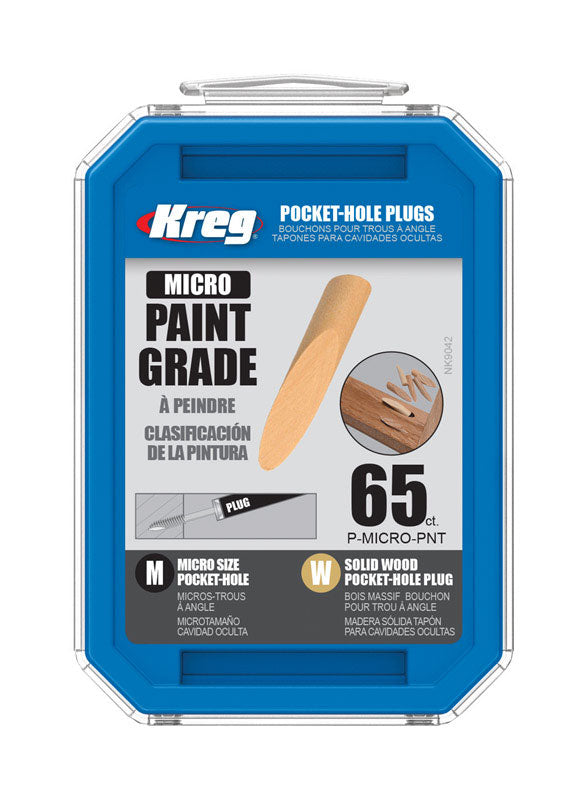 KREG TOOL CO., Kreg Micro Round Wood Pocket-Hole Plug 0.375 in. D X 1.875 in. L 65 pk Brown