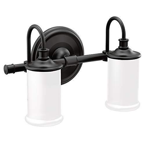 Moen, LAMPE DE BAIN À DEUX GLOBES NOIR MAT