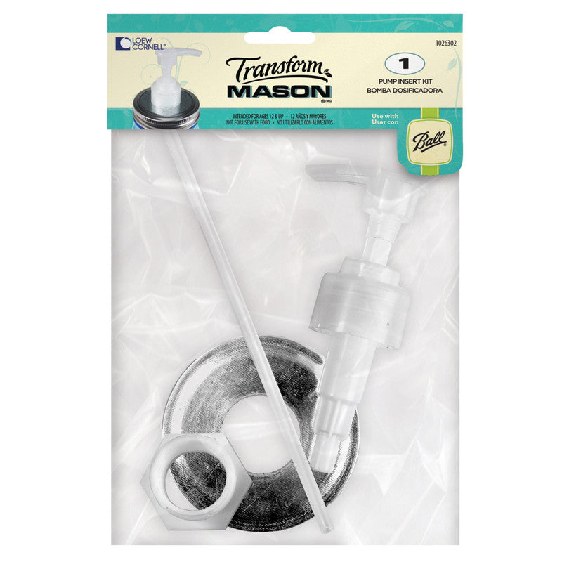 RUBBERMAID INC, Loew Cornell Transform Mason Mason Regular Mouth Soap Jar Pump (Pack of 3)