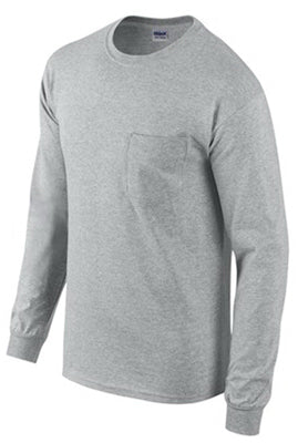 Gildan, MED GRY L/S T Shirt (Pack de 2)