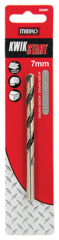 Richelieu America Ltd., MIBRO 7 mm X 4-1/8 in. L High Speed Steel Metric Drill Bit Round Shank 1 pc