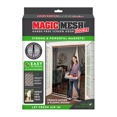 GROUPE MARKETING ALLSTAR, Magic Mesh s'ouvre et se ferme facilement Magnetic Double Hands Free Screen Door 75 x 83 in.