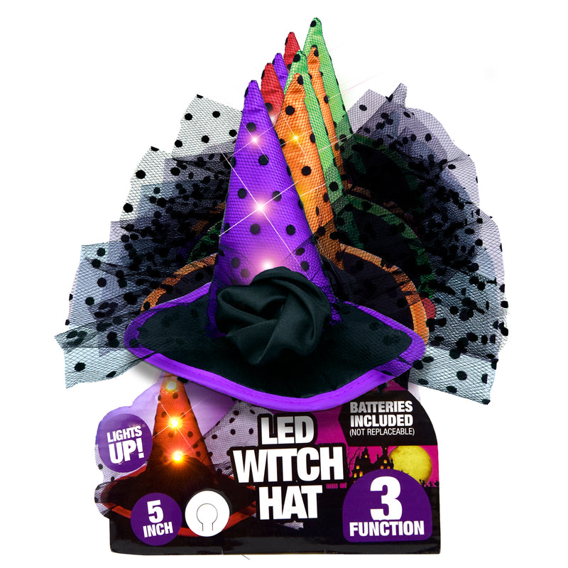 SHAWSHANK LEDZ INC, Magic Seasons Bandeau chapeau de sorcière pré-éclairé - Décoration d'Halloween (Lot de 6)