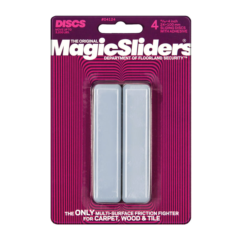 COULISSEAUX MAGIQUES, Magic Sliders Disques coulissants en plastique gris adhésifs 4 pk