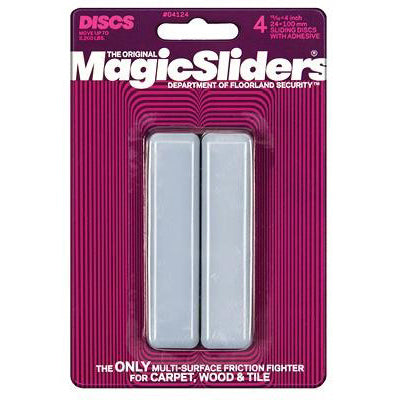 COULISSEAUX MAGIQUES, Magic Sliders Disques coulissants en plastique gris adhésifs 4 pk