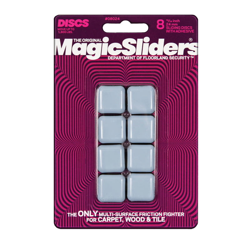 COULISSEAUX MAGIQUES, Magic Sliders Disques coulissants en plastique gris adhésifs 8 pk