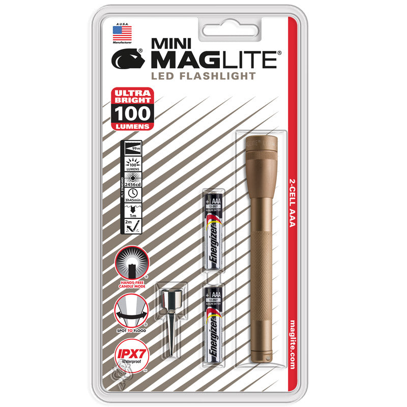 MAG INSTRUMENT INC, Maglite 100 lumens Gold LED Mini Flashlight AAA Battery