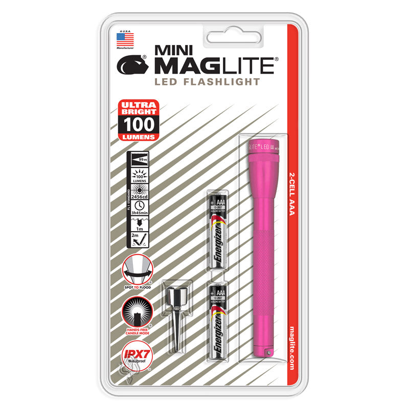 MAG INSTRUMENT INC, Maglite 100 lumens Lampe de poche à LED rose Batterie AAA