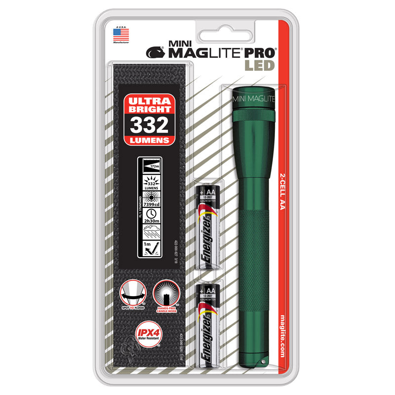 MAG INSTRUMENT INC, Maglite 332 lumens Mini Lampe de poche à LED vertes Batterie AA