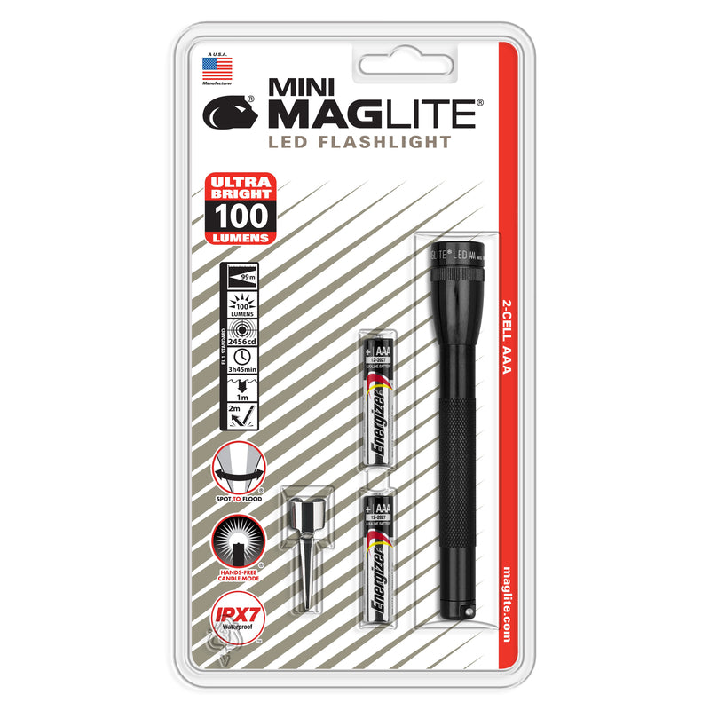 MAG INSTRUMENT INC, Maglite Mini 100 lm Black LED Flashlight AAA Battery