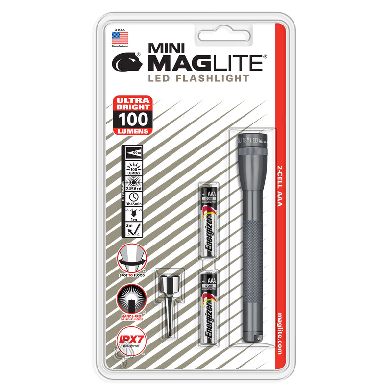 MAG INSTRUMENT INC, Maglite Mini Lampe de poche à LED grise 100 lm Batterie AAA