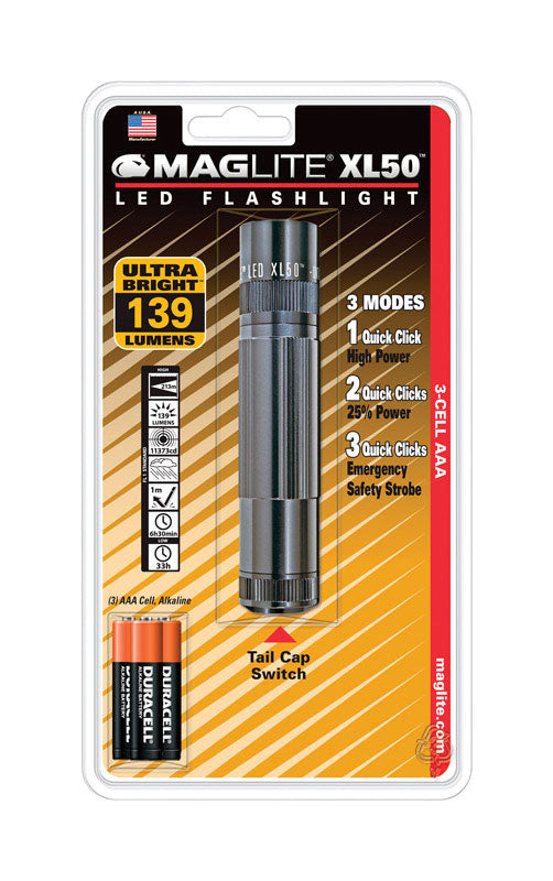 MAG INSTRUMENT INC, Maglite XL50 Lampe de poche à LED grise 200 lumens Batterie AAA