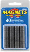 MASTER MAGNETICS INC, Magnet Source .187 in. L X .5 in. W Black Disc Magnets 0.5 lb. pull 40 pc