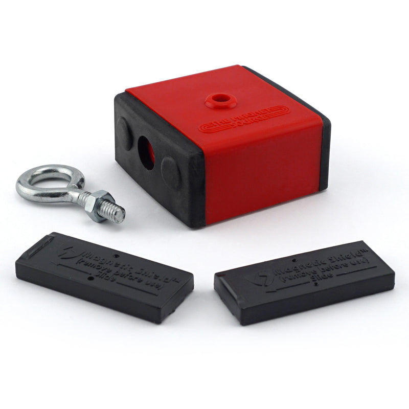 MASTER MAGNETICS INC, Magnet Source 2.375 in. L X 2.375 in. W Red Retrieving Magnet 100 lb. pull 1 pc