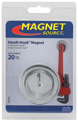 MASTER MAGNETICS INC, Magnet Source Handi-Hook 1.25 in. L X 2 po. W Silver Magnetic Hook 20 lb pull 1 pc
