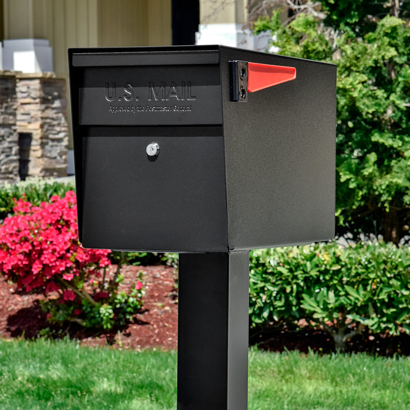 EPOCH DESIGN LLC, Mail Boss Boîte aux lettres moderne en acier galvanisé pour poteau à verrouillage noir