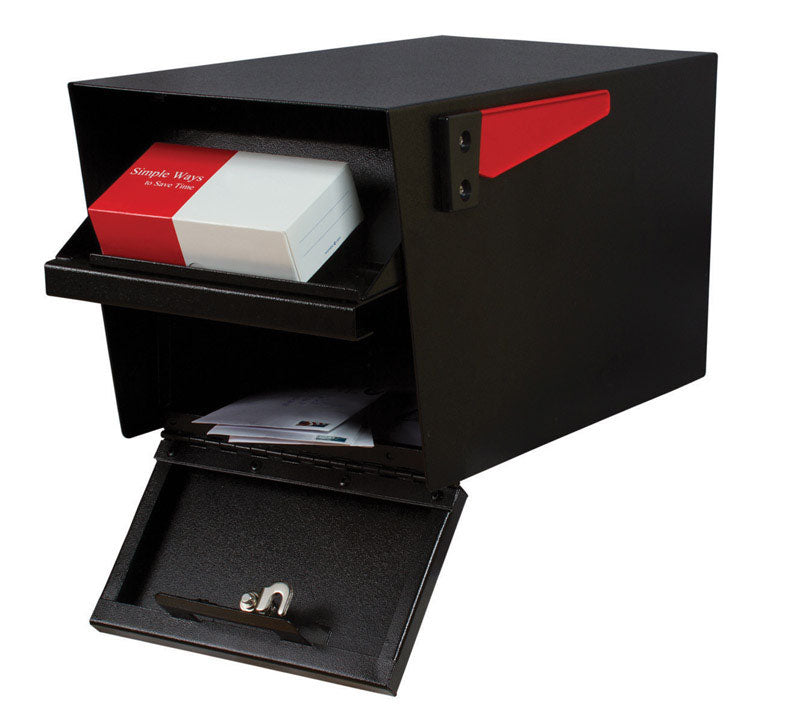 EPOCH DESIGN LLC, Mail Boss Mail Manager Boîte aux lettres moderne en acier galvanisé pour poteau, noire et verrouillable