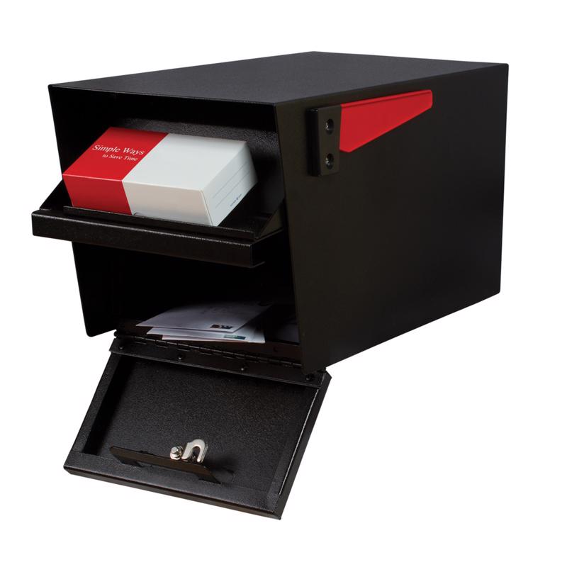 EPOCH DESIGN LLC, Mail Boss Mail Manager Boîte aux lettres moderne en acier galvanisé pour poteau, noire et verrouillable
