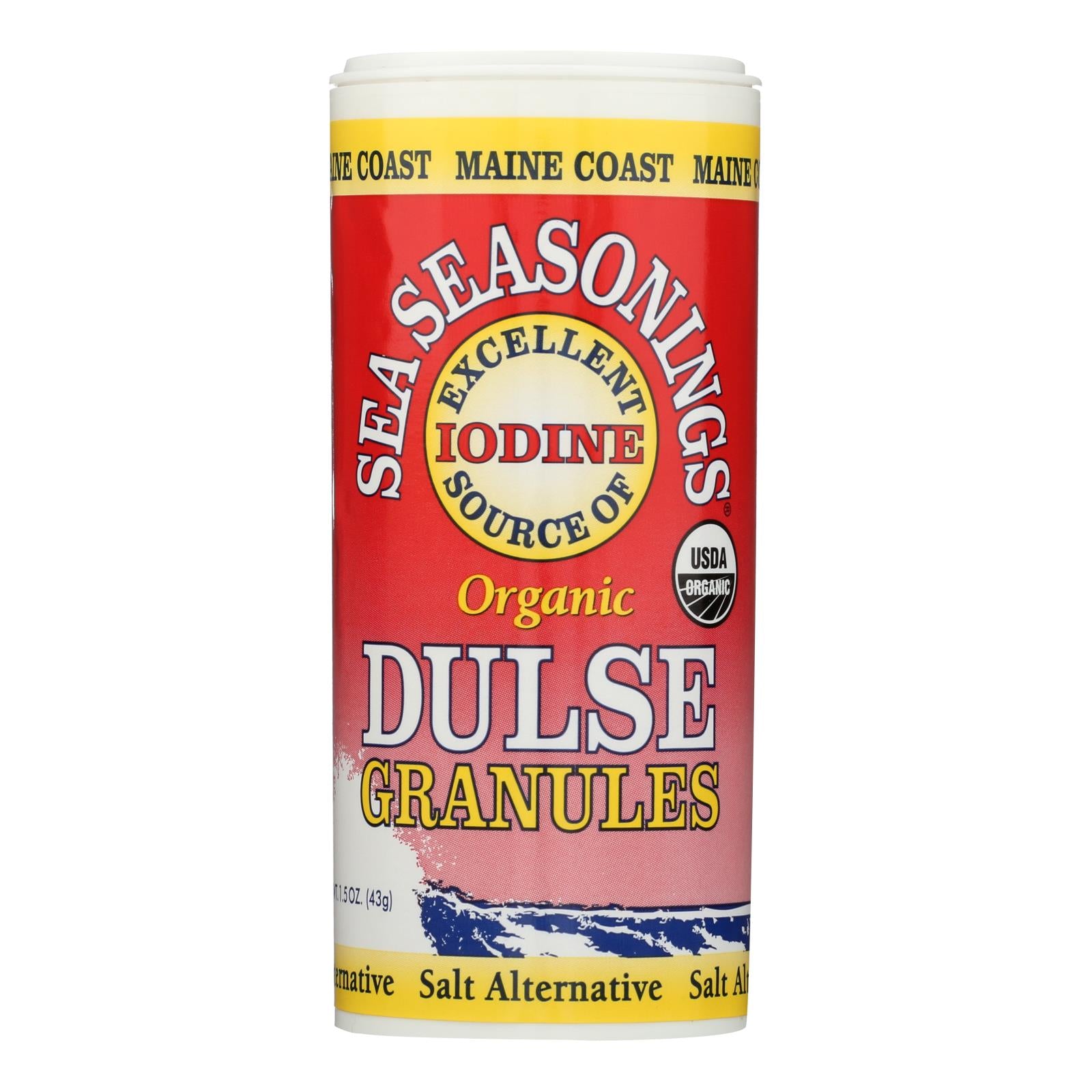 Côte du Maine, Maine Coast Organic Sea Seasonings - Dulse Granules - 1.5 oz Shaker (Pack de 3)