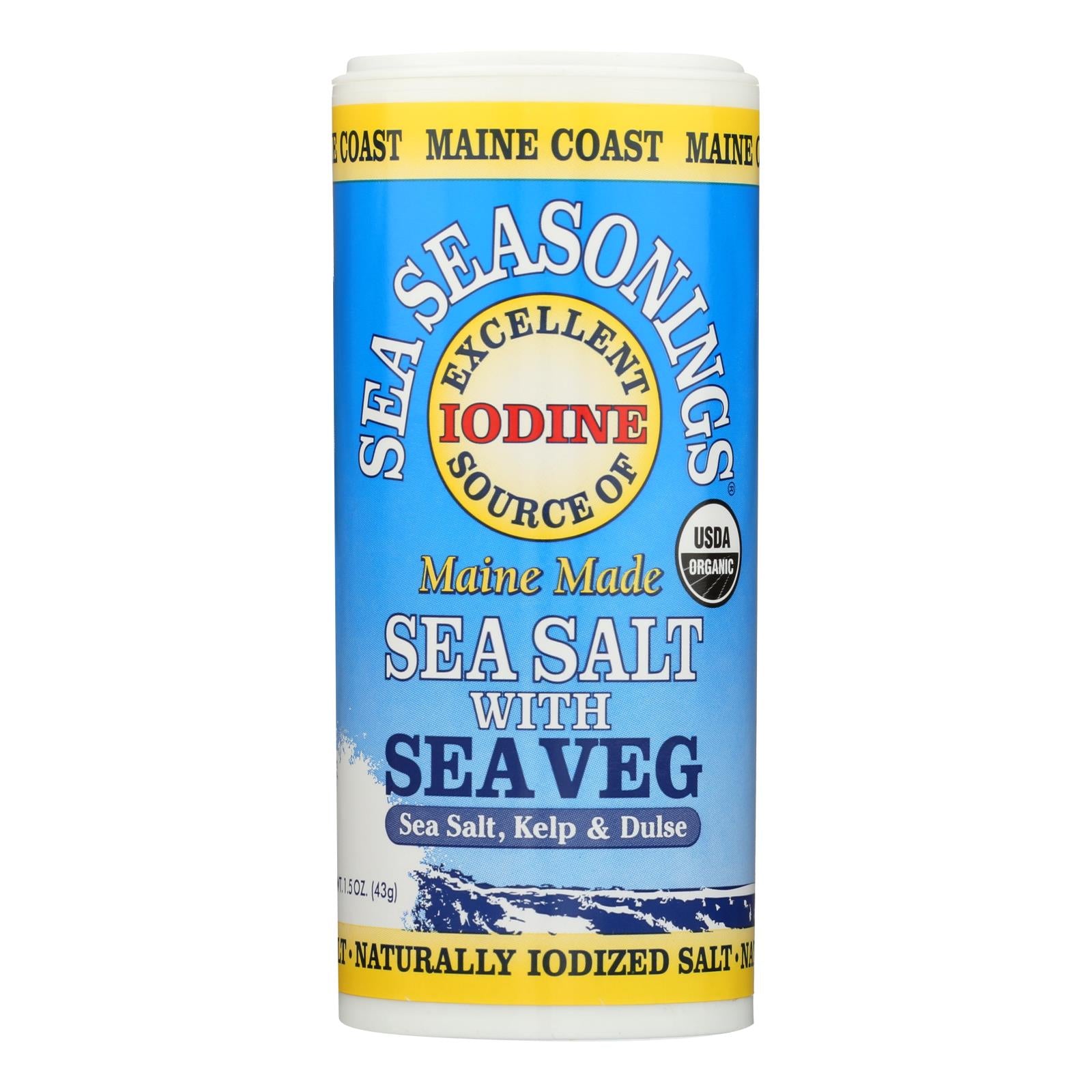 Côte du Maine, Maine Coast Organic Sea Seasonings - Sel de mer avec légumes de mer - 1.5 oz Shaker