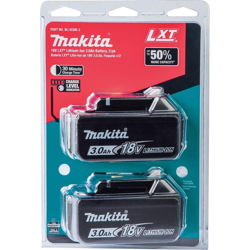 MAKITA USA, Makita 18V LXT 3 amps Lithium-Ion Slide Battery 2 pc