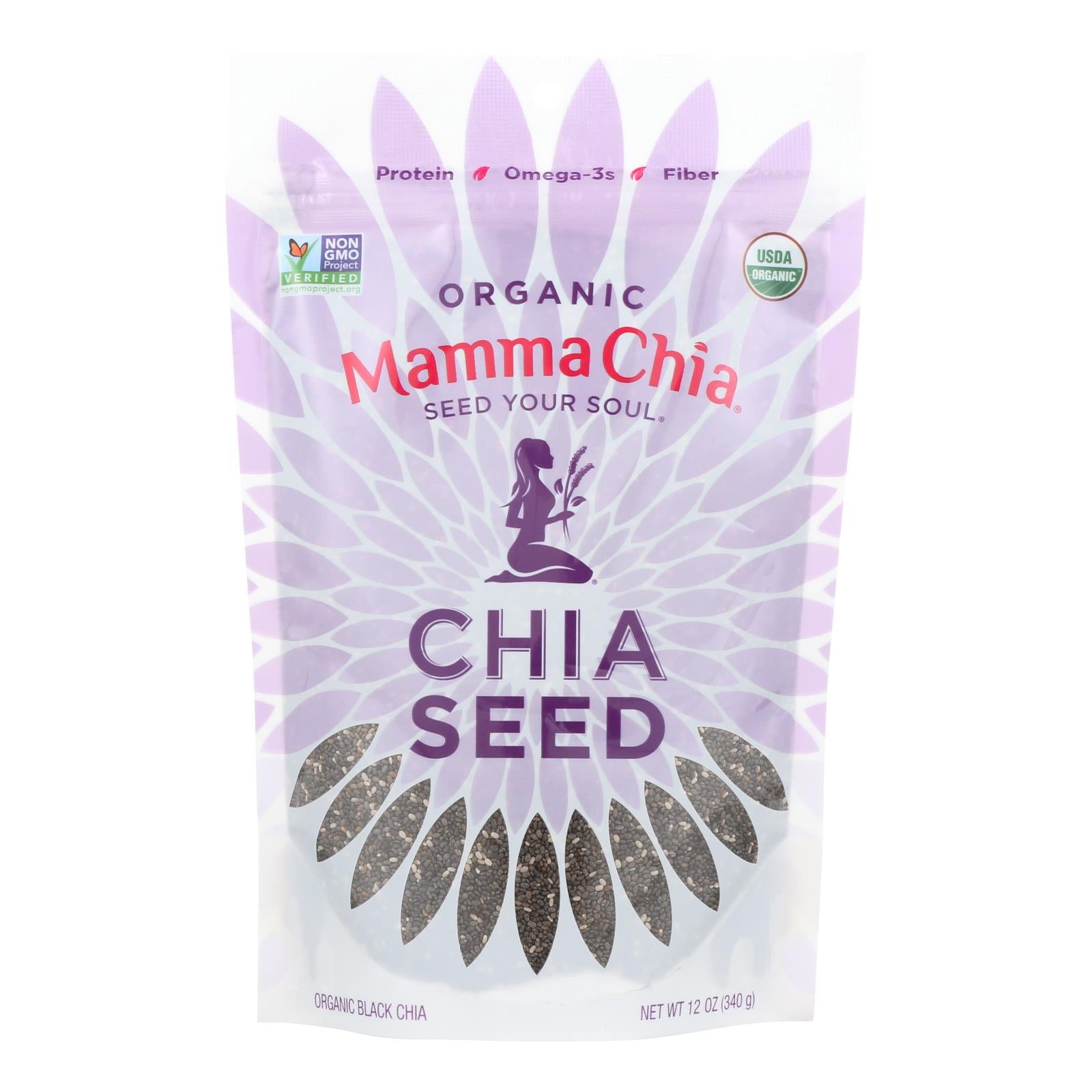 Mamma Chia, Mamma Chia Graines de Chia - Biologique - Noir - Caisse de 4 - 12 oz (Paquet de 4)