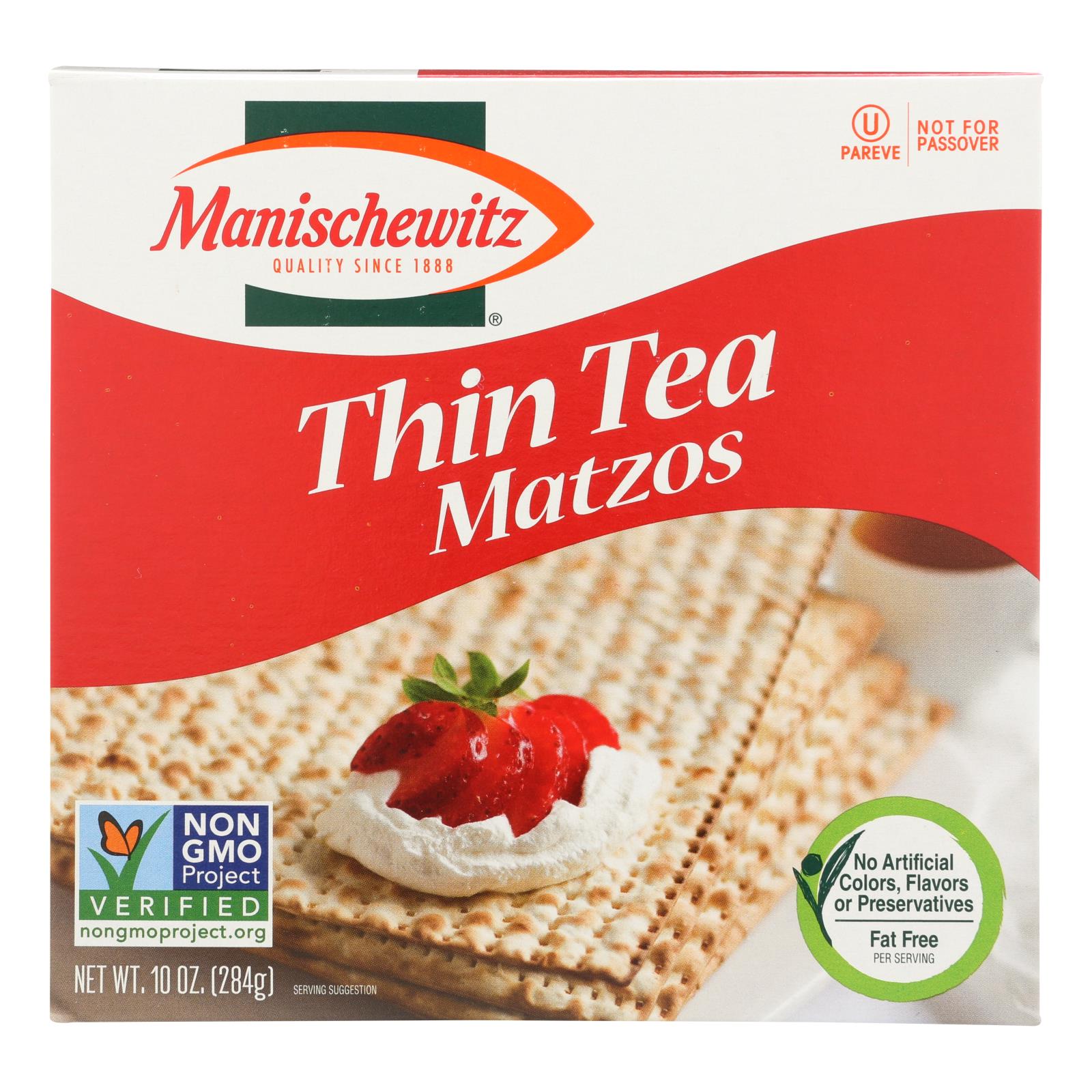 Manischewitz, Manischewitz - Craquelins de matzo au thé fin - 10 oz (paquet de 12)