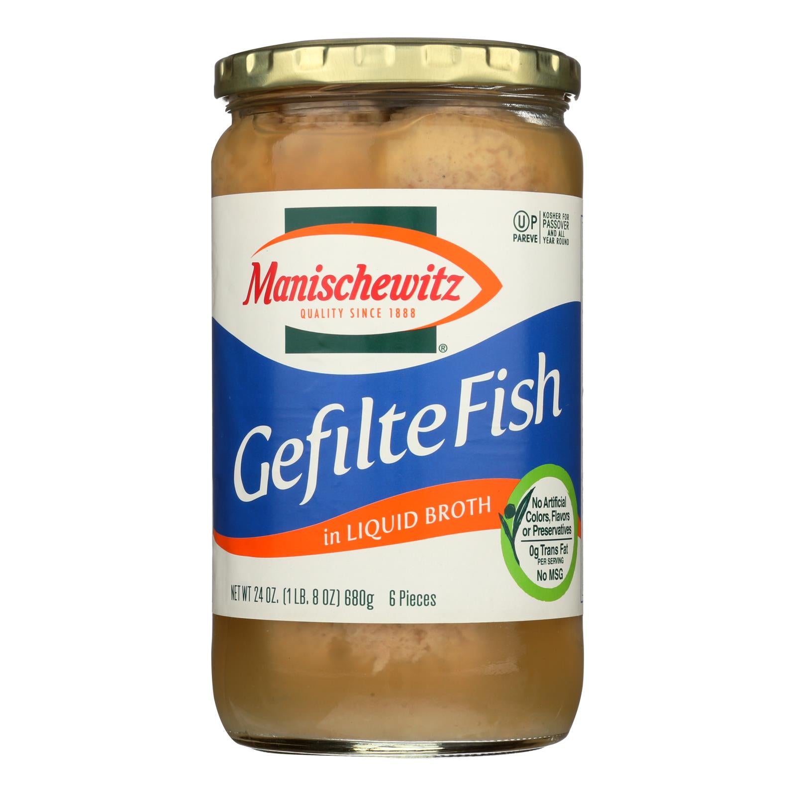 Manischewitz, Manischewitz - Gefilte Fish in Liquid Broth - Original - Caisse de 12 - 24 oz.